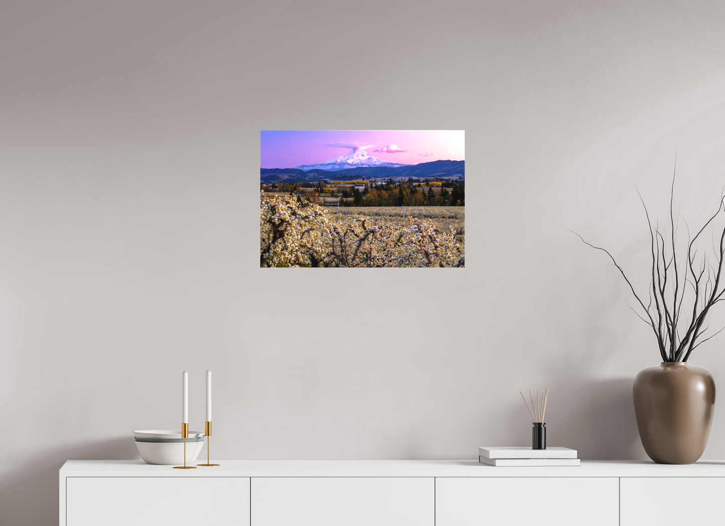 24 x 16″, Matte Canvas on Stretcher Frame Pink Blossom Sunset