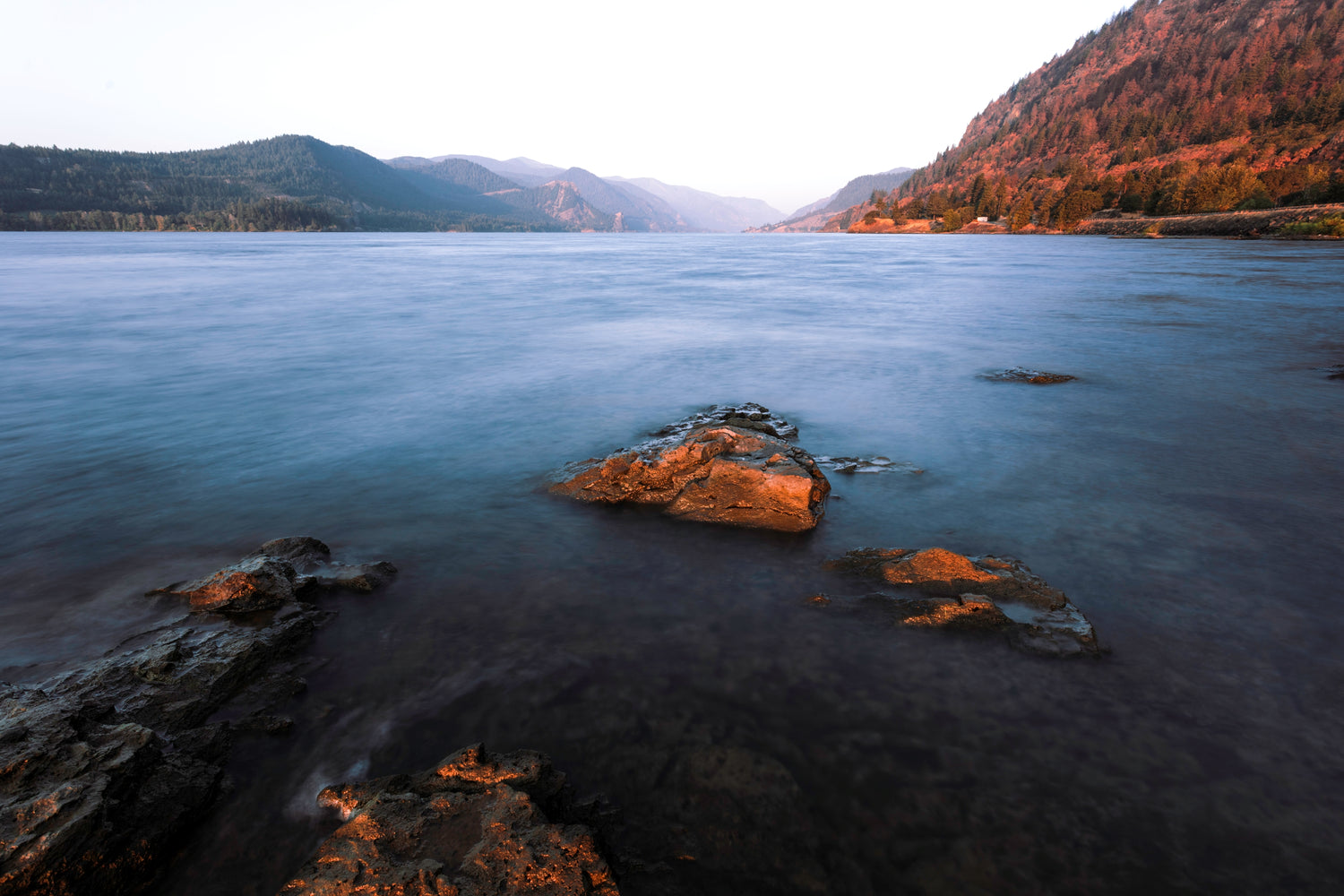 Columbia River Gorge calm water landscape fine art photography — Orolume Gallery