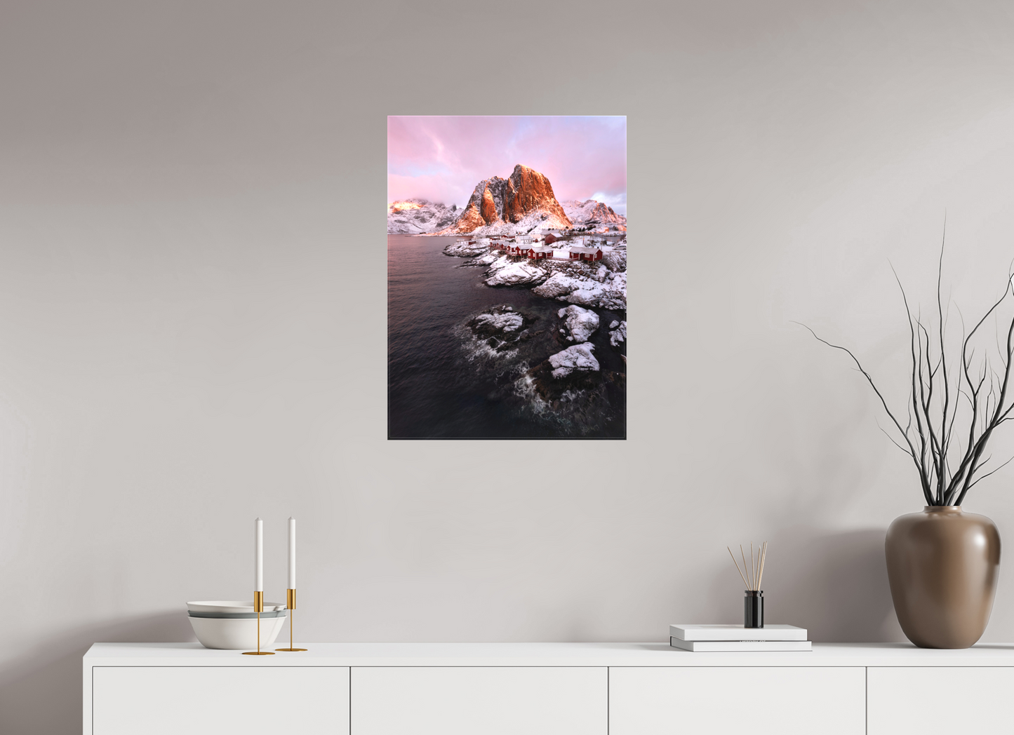 20 x 27.3″, Matte Canvas on Stretcher Frame Hamnøy Norway