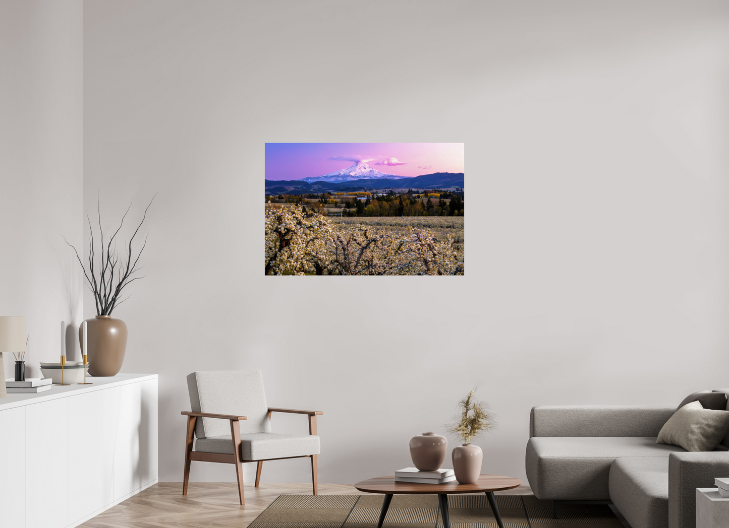 45 x 30″, Fine Art Print Pink Blossom Sunset