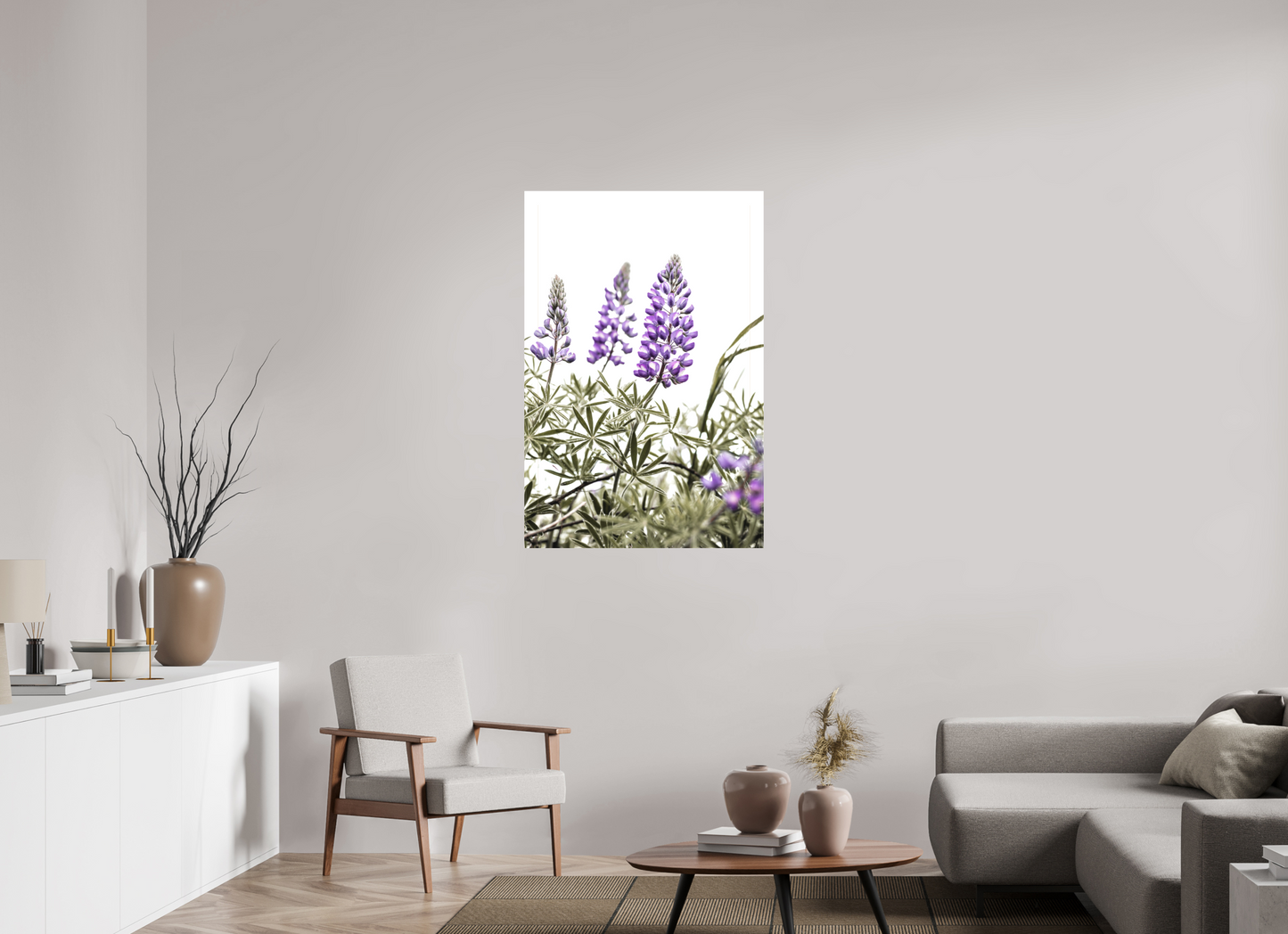 30 x 45″, Matte Canvas on Stretcher Frame Dance of Lupine Blooms