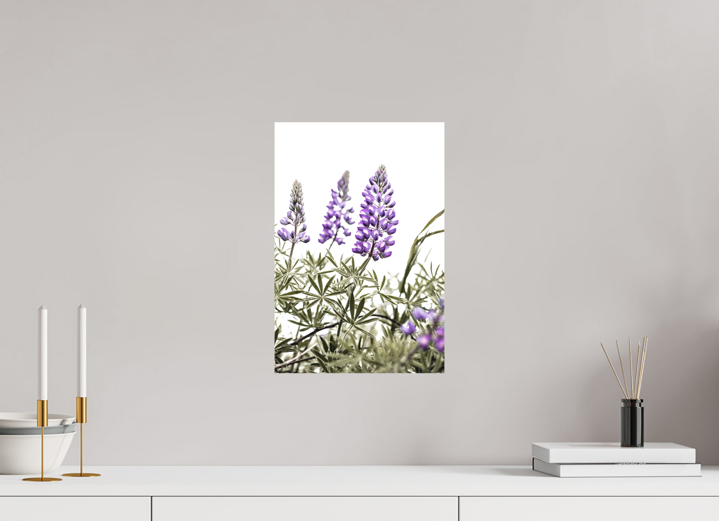 10 x 15″, Matte Canvas on Stretcher Frame Dance of Lupine Blooms