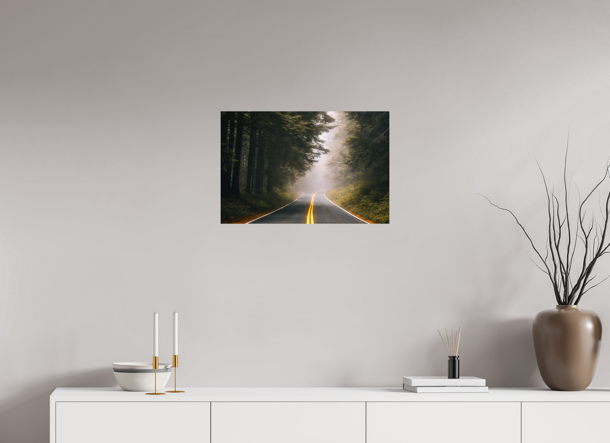 24 x 16″, ChromaLuxe HD Metal Print Where the road disappears