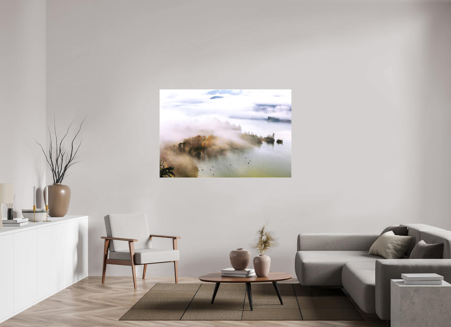 60 x 40″, Matte Canvas on Stretcher Frame Veil of Fog