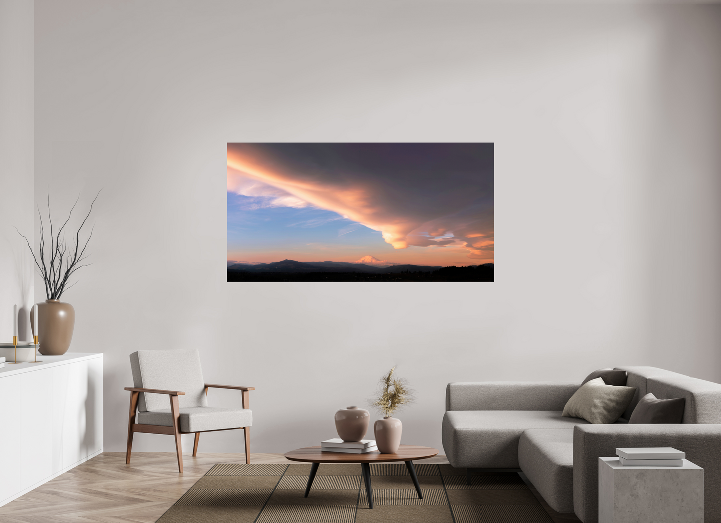 74.8 x 39″, ChromaLuxe HD Metal Print Mount Adams with a Colossal Lenticular