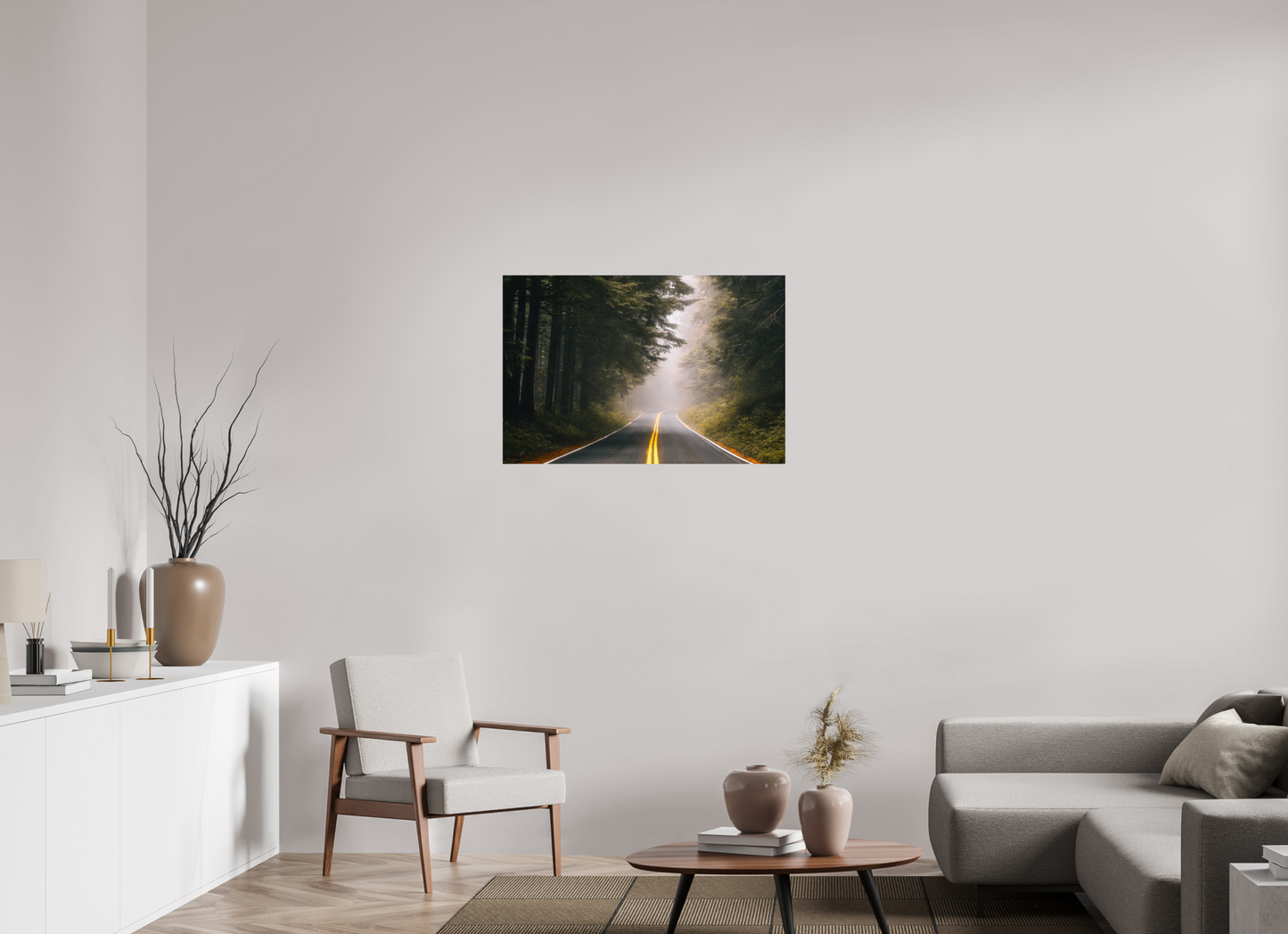 36 x 24″, ChromaLuxe HD Metal Print Where the road disappears