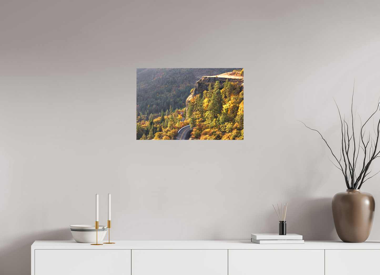 24 x 16″, Matte Canvas on Stretcher Frame A Fall Drive on the Rowena Crest