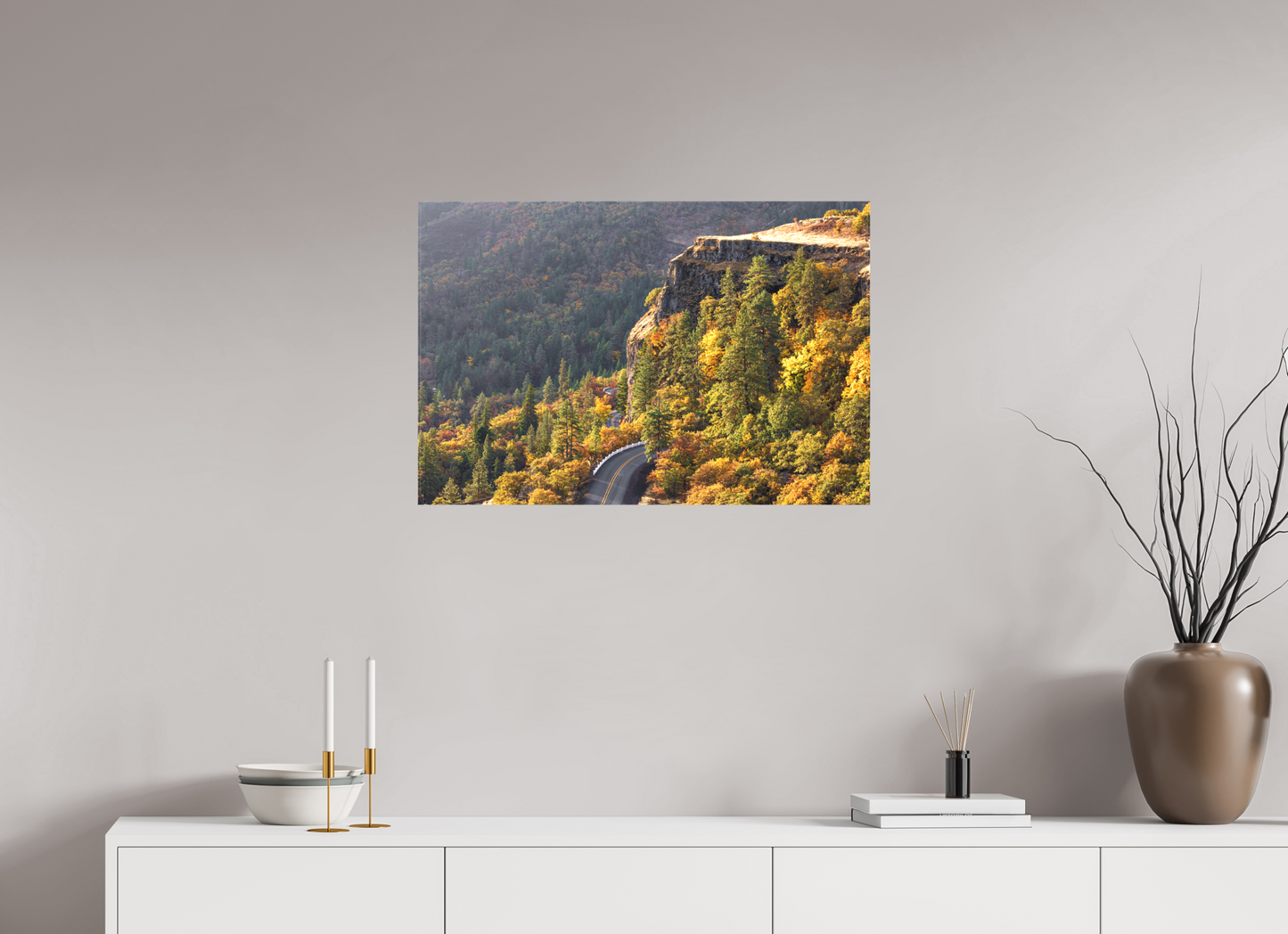 30 x 20″, Matte Canvas on Stretcher Frame A Fall Drive on the Rowena Crest