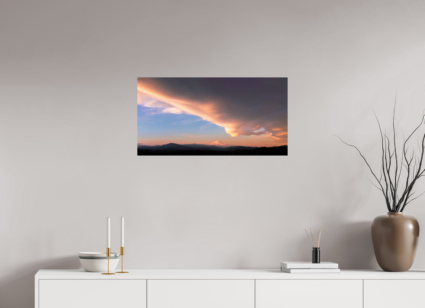 30.7 x 16″, ChromaLuxe HD Metal Print Mount Adams with a Colossal Lenticular