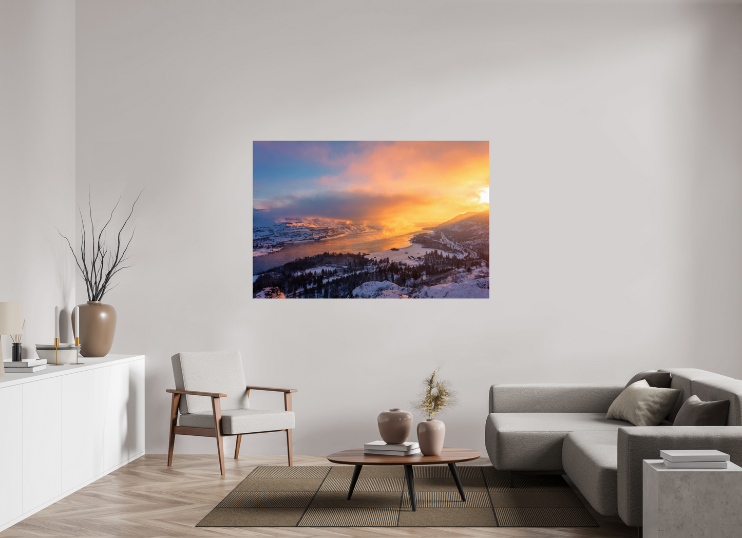 66 x 44″, ChromaLuxe HD Metal Print Frostline Sunrise
