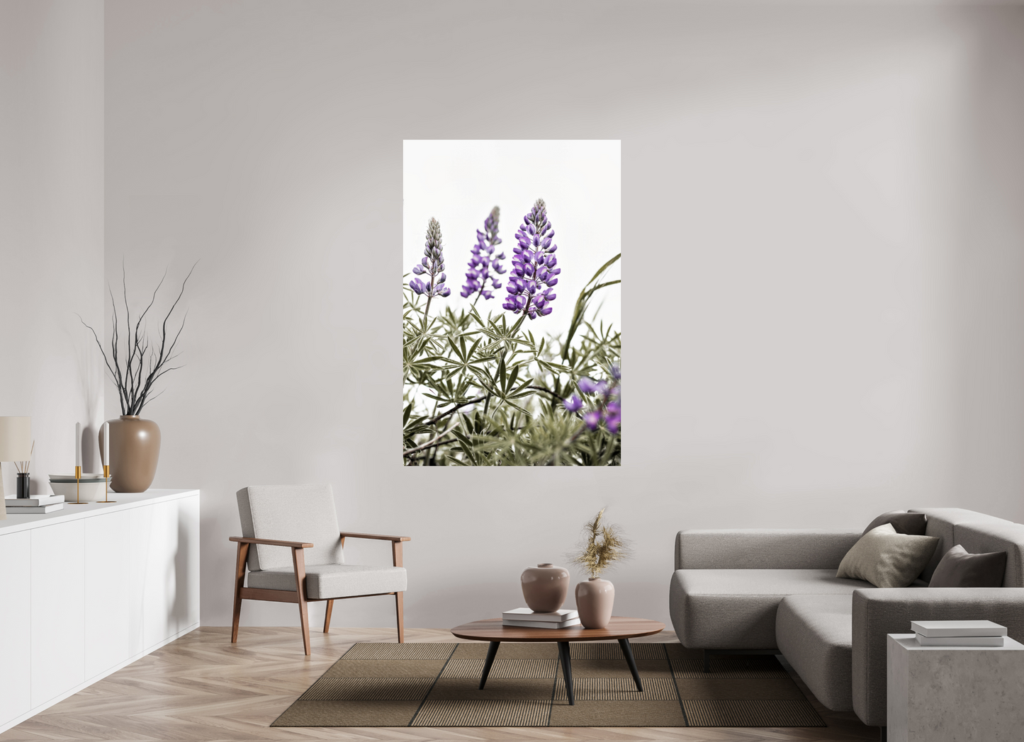 44 x 66″, ChromaLuxe HD Metal Print Dance of Lupine Blooms