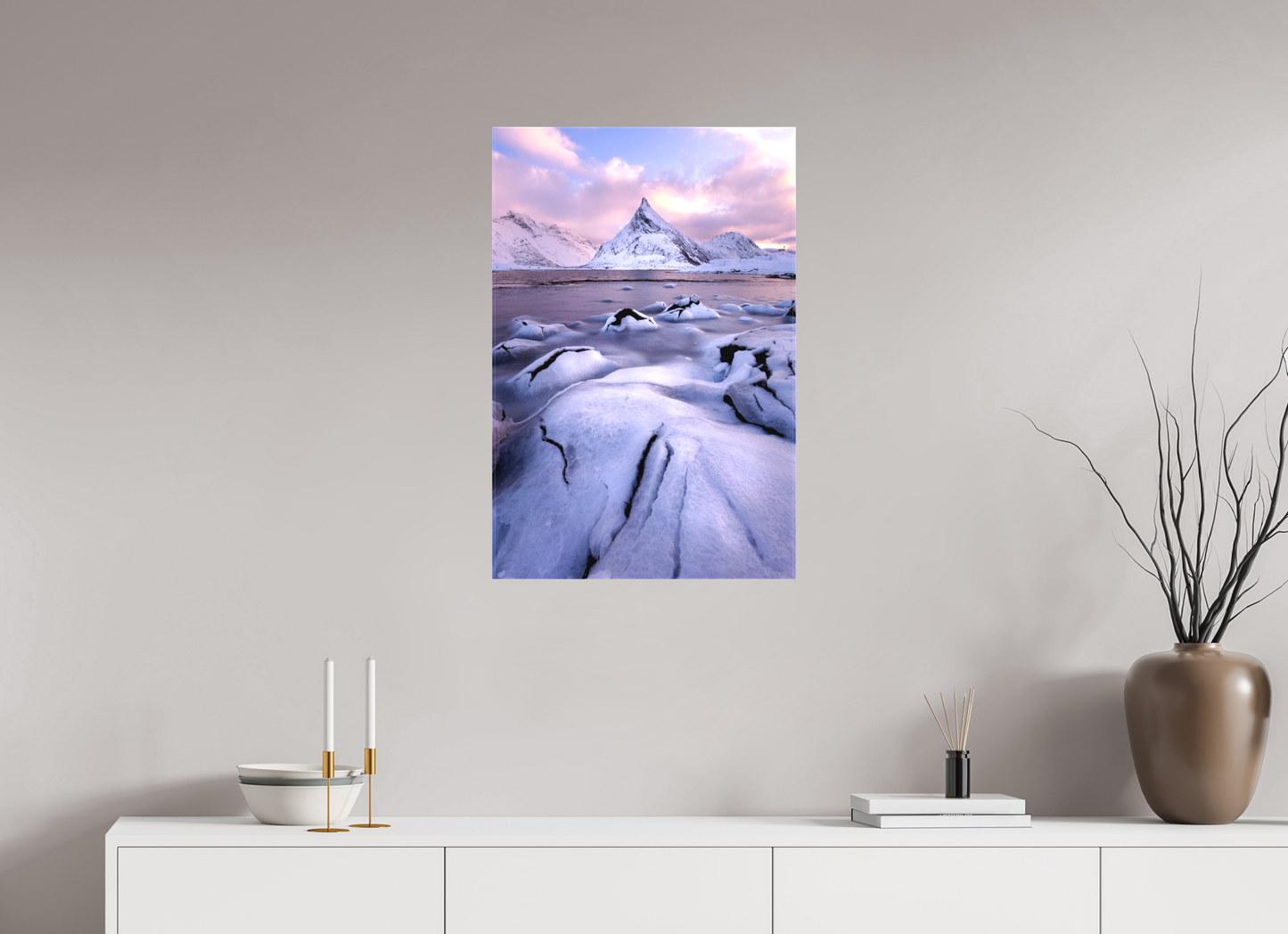 20 x 30″, Matte Canvas on Stretcher Frame Fredvang Bridges