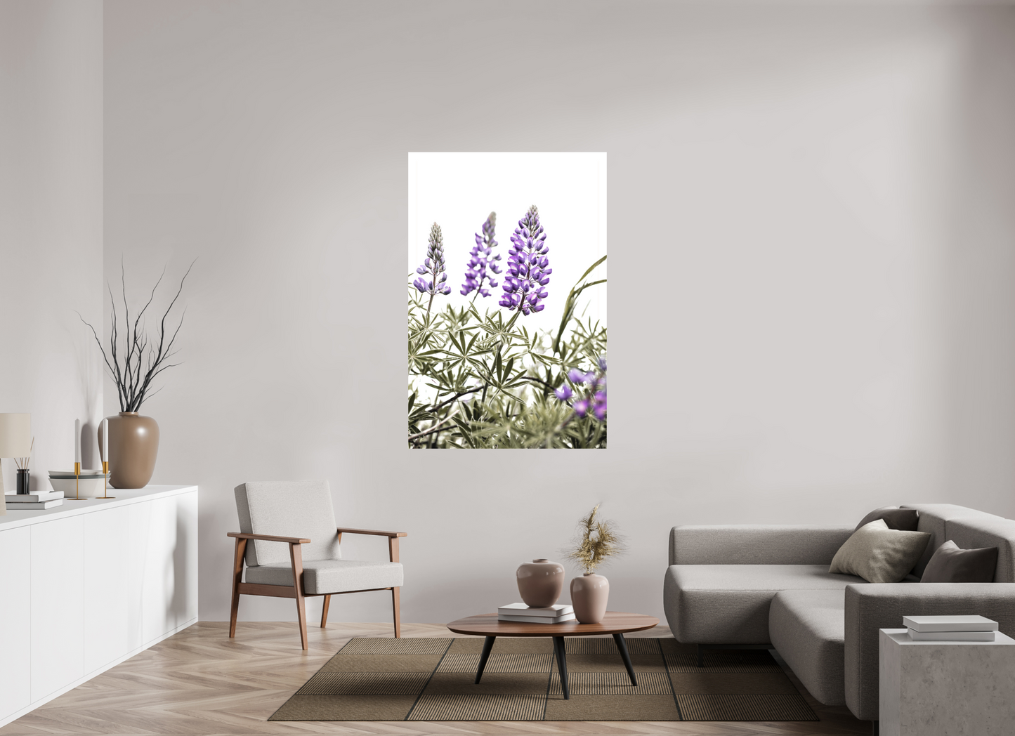 40 x 60″, Matte Canvas on Stretcher Frame Dance of Lupine Blooms