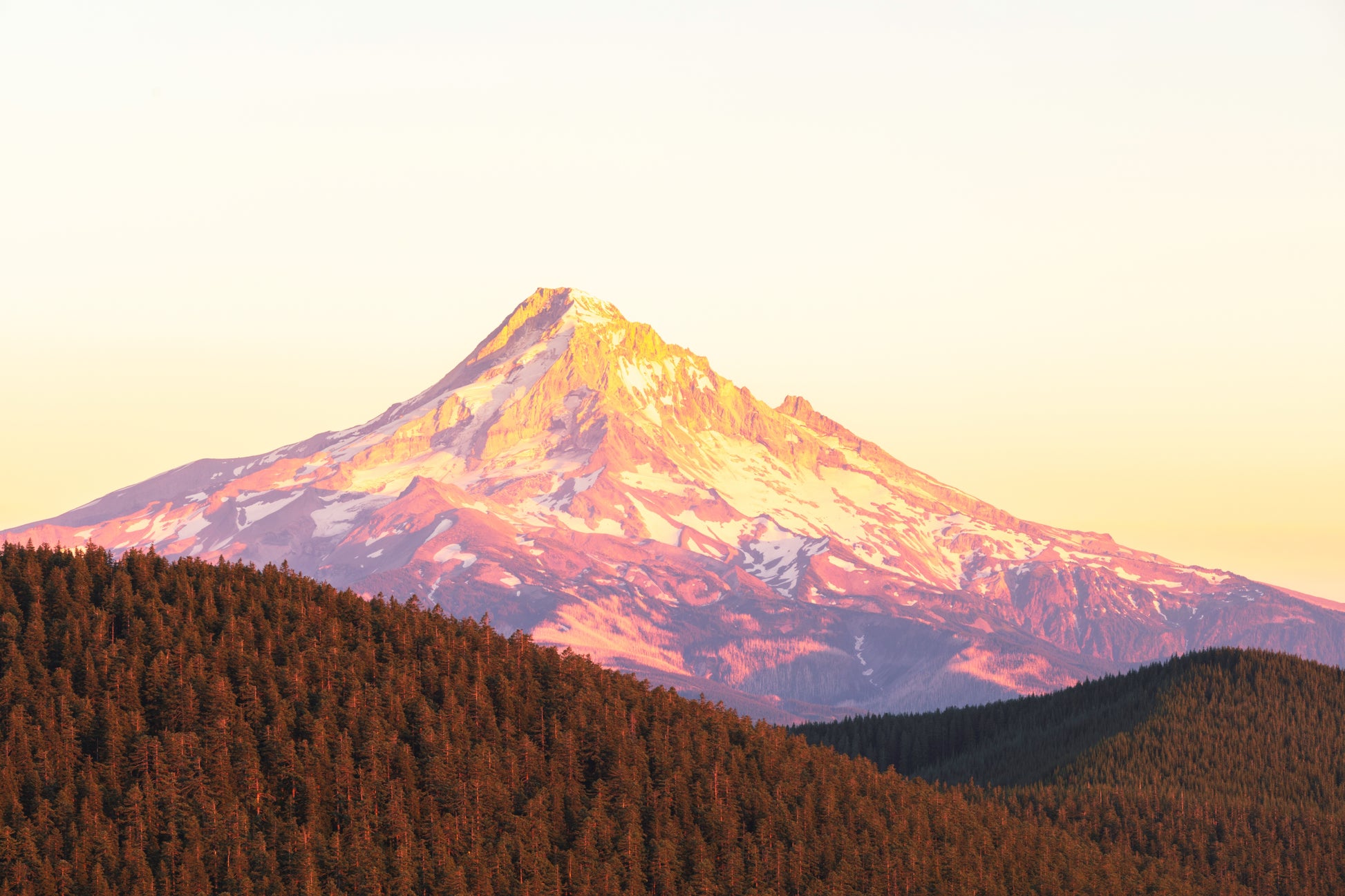 Mount Hood golden hour landscape photography print from Chinidere Mountain Oregon