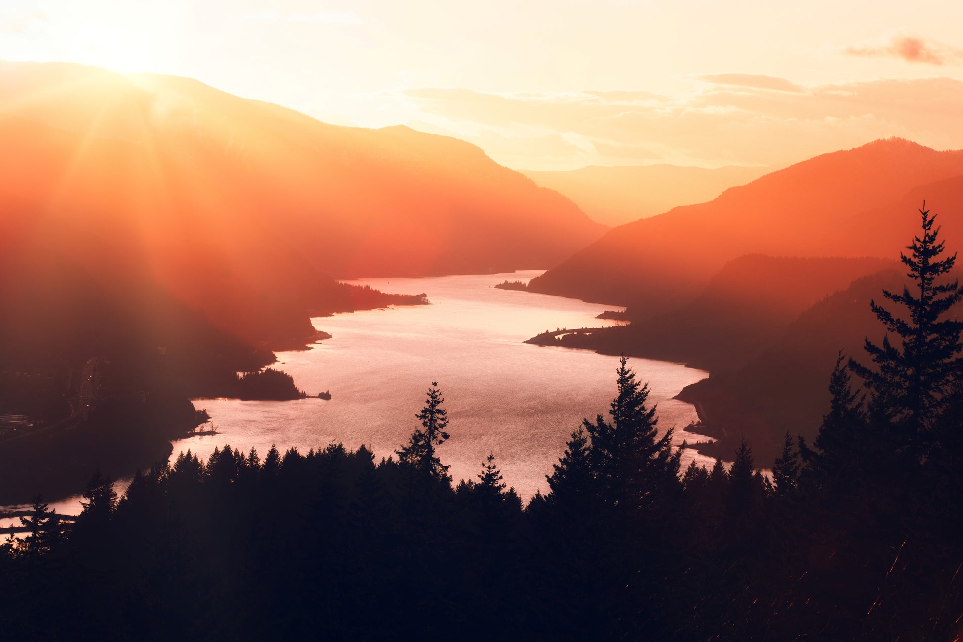 Columbia River Gorge panoramic photography Oregon Washington border landscape fine art print