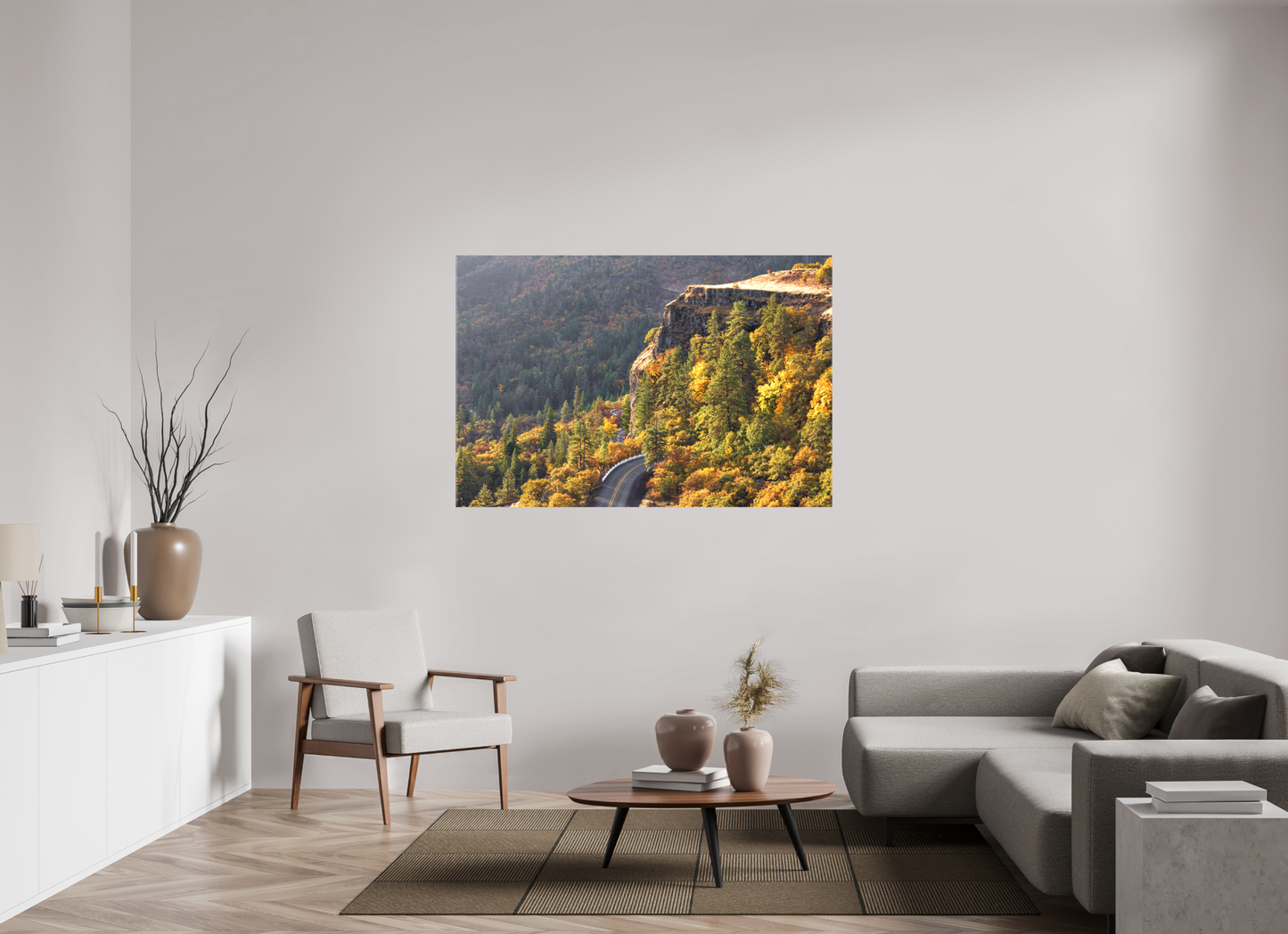 60 x 40″, Matte Canvas on Stretcher Frame A Fall Drive on the Rowena Crest