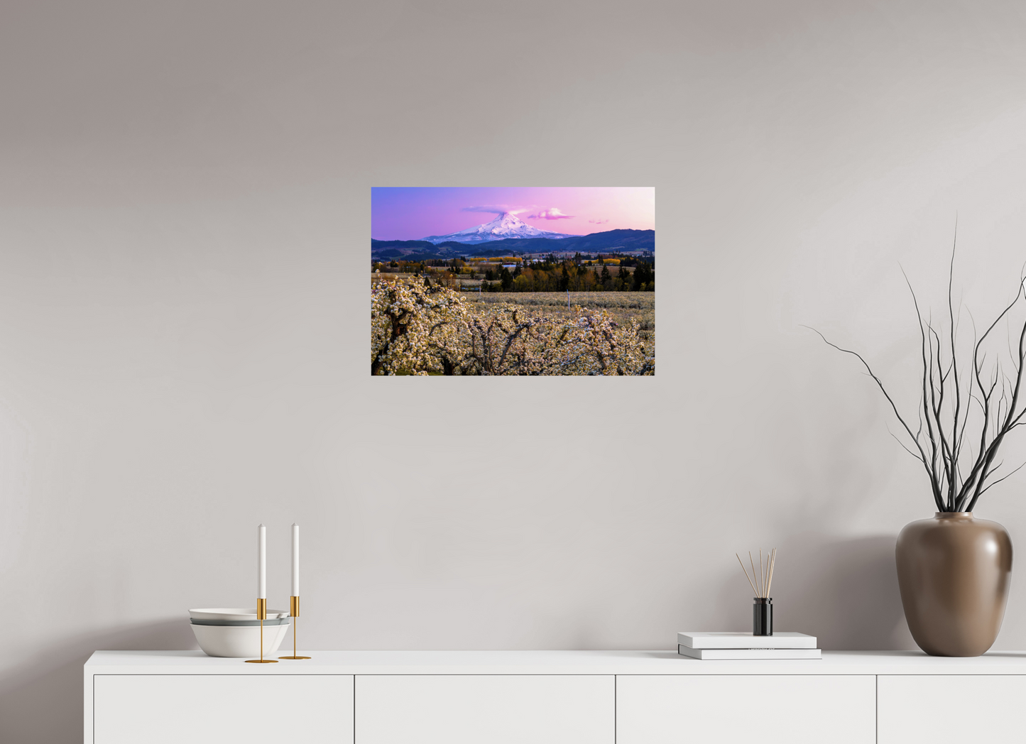 24 x 16″, ChromaLuxe HD Metal Print Pink Blossom Sunset