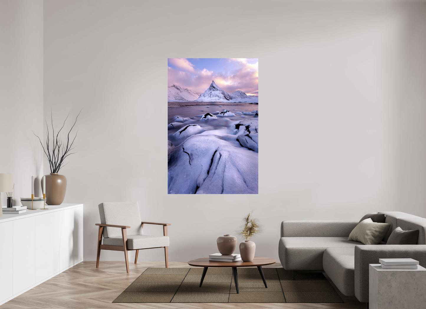 44 x 66″, ChromaLuxe HD Metal Print Fredvang Bridges