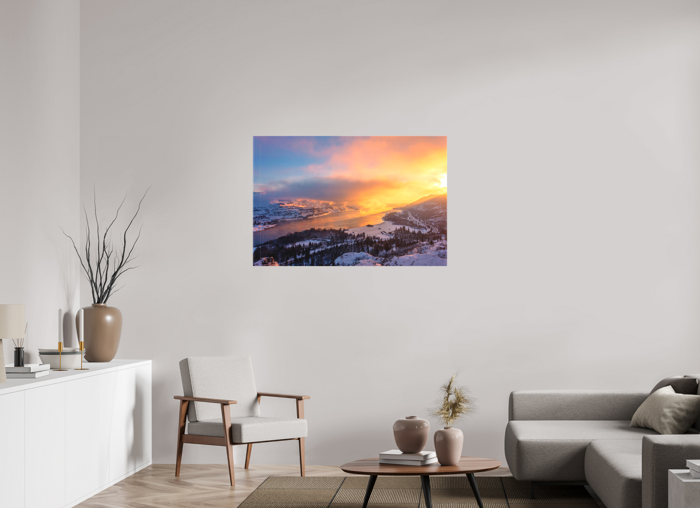 45 x 30″, Matte Canvas on Stretcher Frame Frostline Sunrise