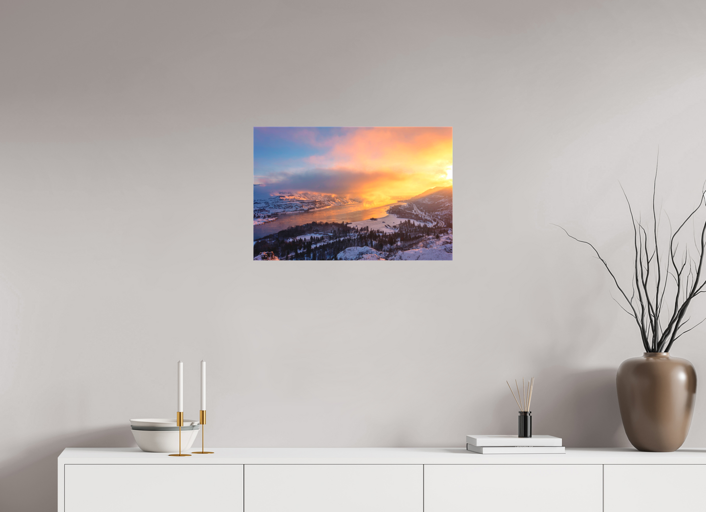 24 x 16″, Matte Canvas on Stretcher Frame Frostline Sunrise