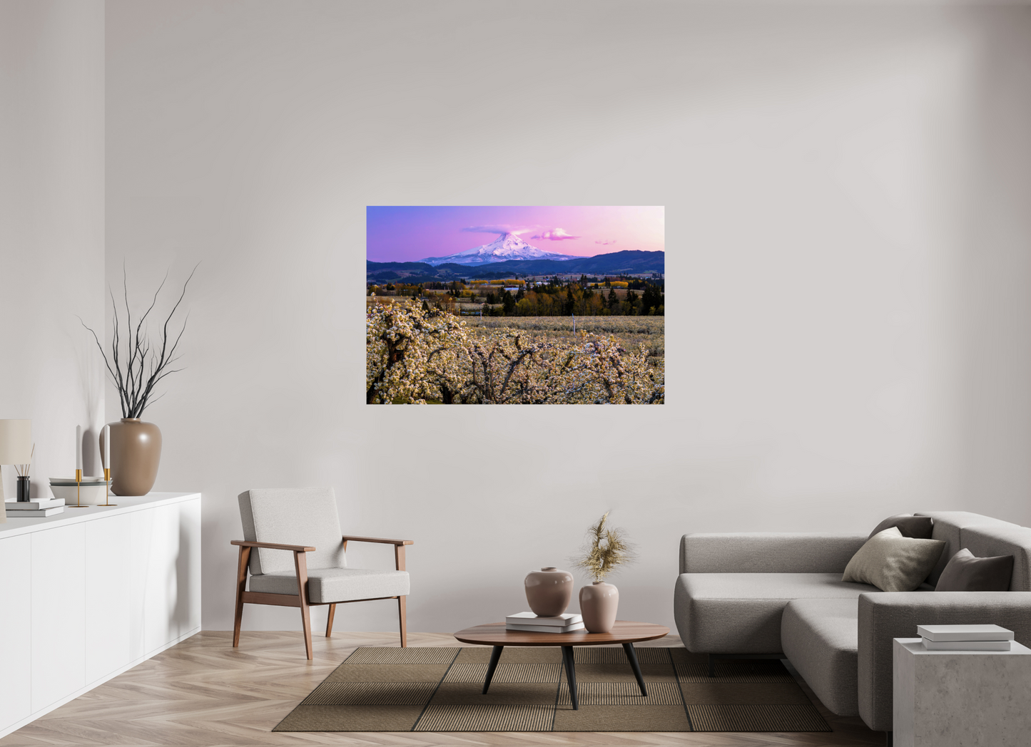 60 x 40″, Fine Art Print Pink Blossom Sunset