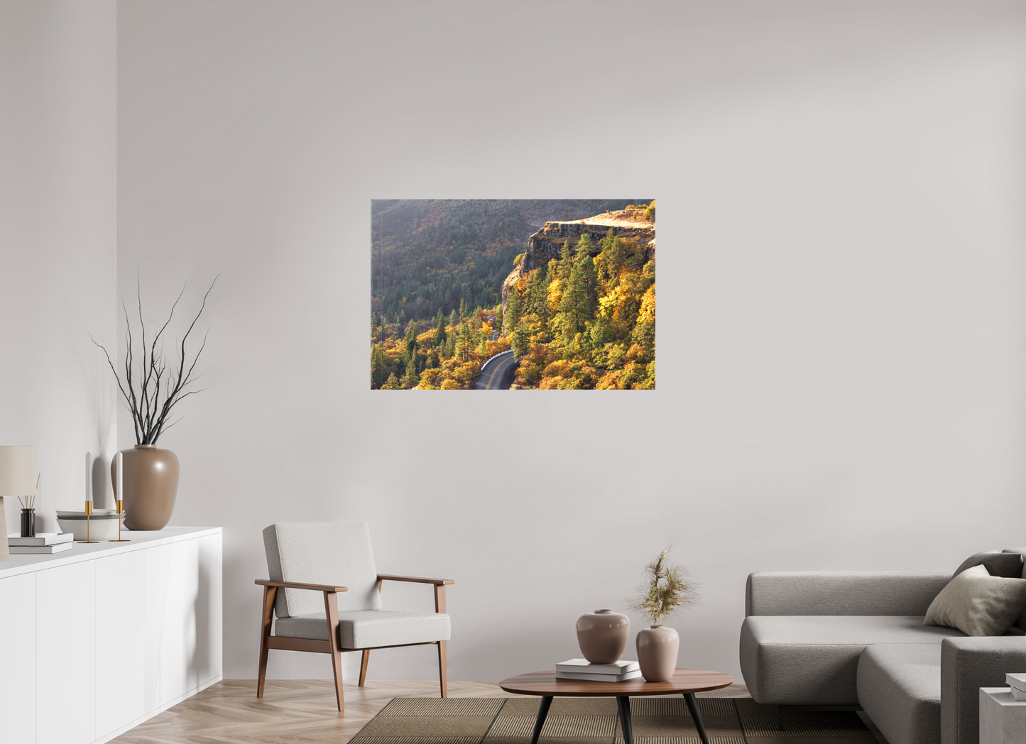 45 x 30″, Matte Canvas on Stretcher Frame A Fall Drive on the Rowena Crest