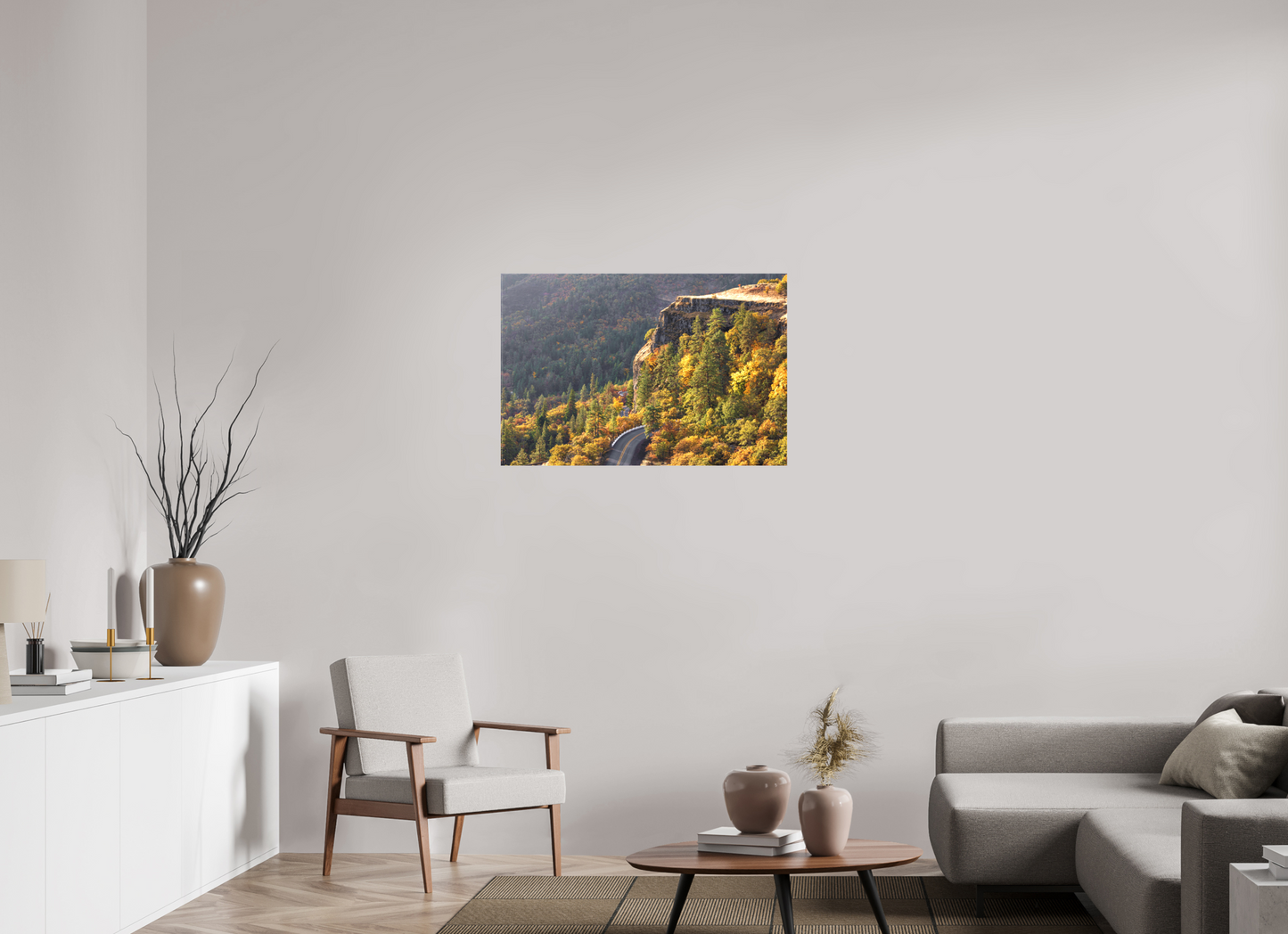 36 x 24″, Matte Canvas on Stretcher Frame A Fall Drive on the Rowena Crest