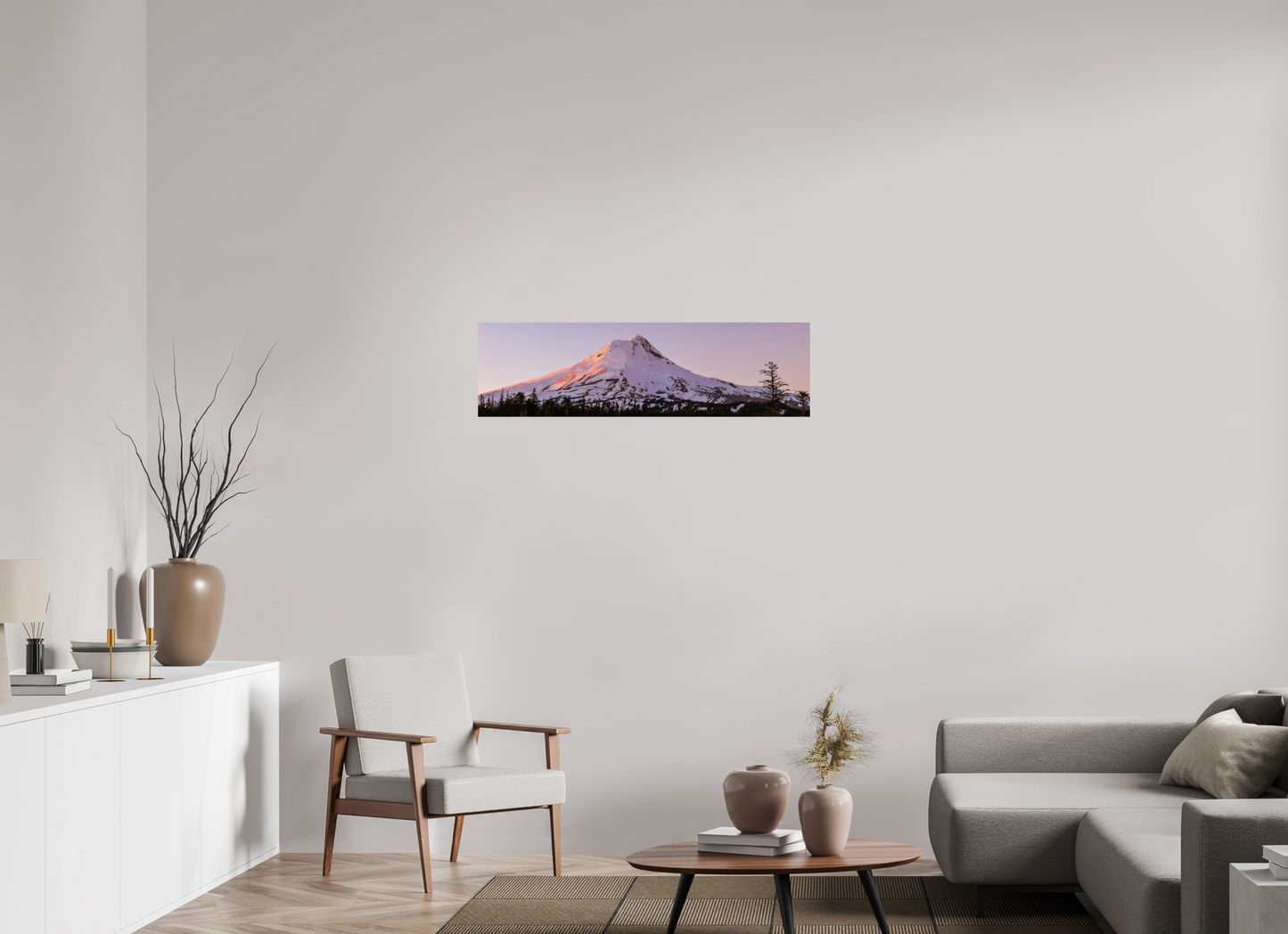 42.3 x 12″, ChromaLuxe HD Metal Print Mount Hood in Ember Light