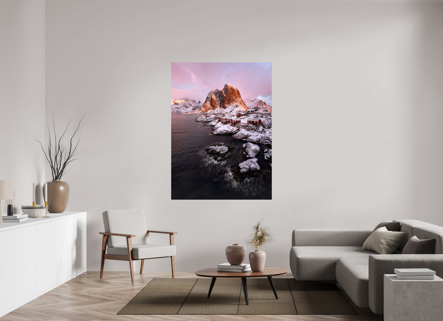 47 x 64.2″, ChromaLuxe HD Metal Print Hamnøy Norway