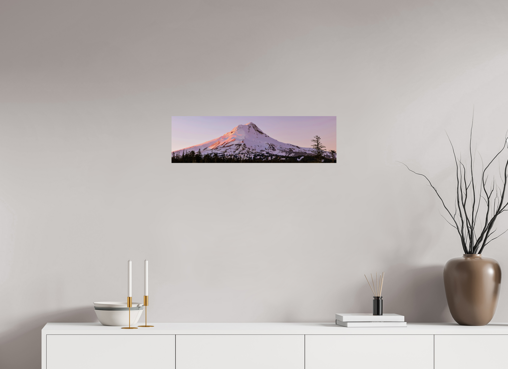 28.2 x 8″, ChromaLuxe HD Metal Print Mount Hood in Ember Light