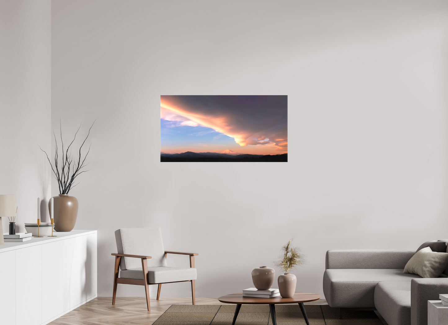 46.1 x 24″, Matte Canvas on Stretcher Frame Mount Adams with a Colossal Lenticular