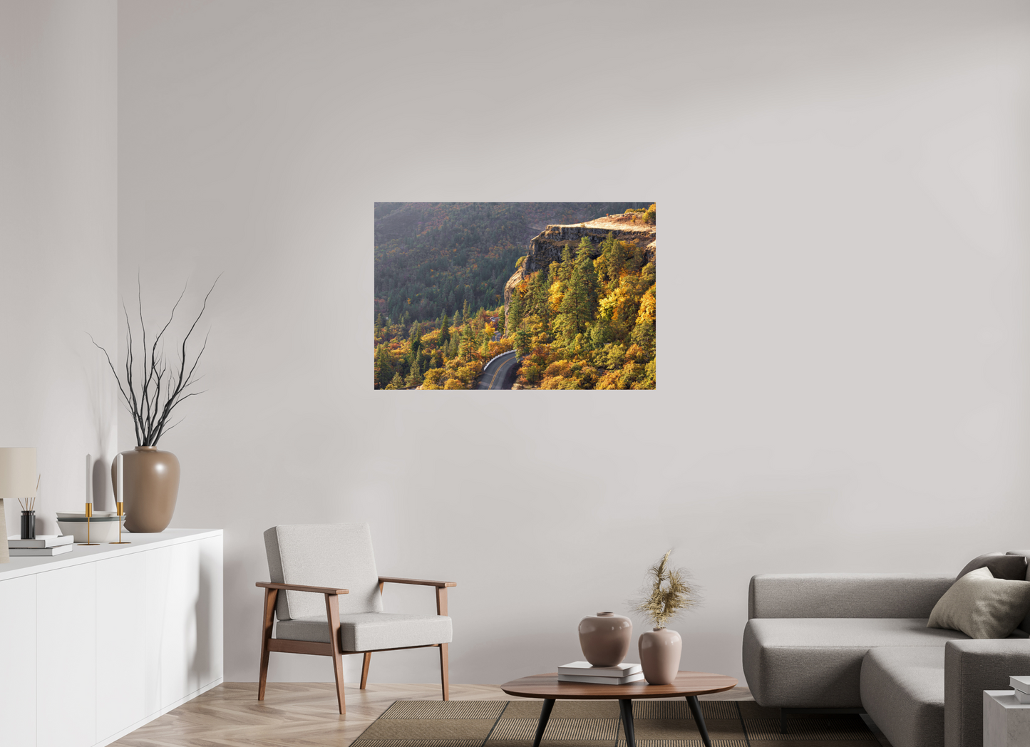 45 x 30″, Fine Art Print A Fall Drive on the Rowena Crest