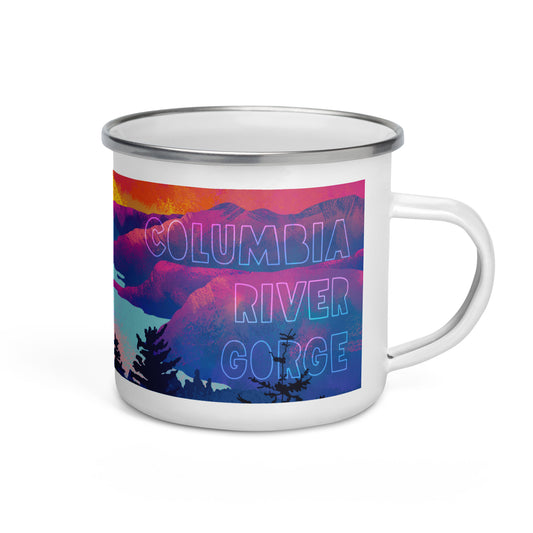Columbia Gorge Enamel Mug featuring the Moments of Magic fine art design by Orolume Gallery