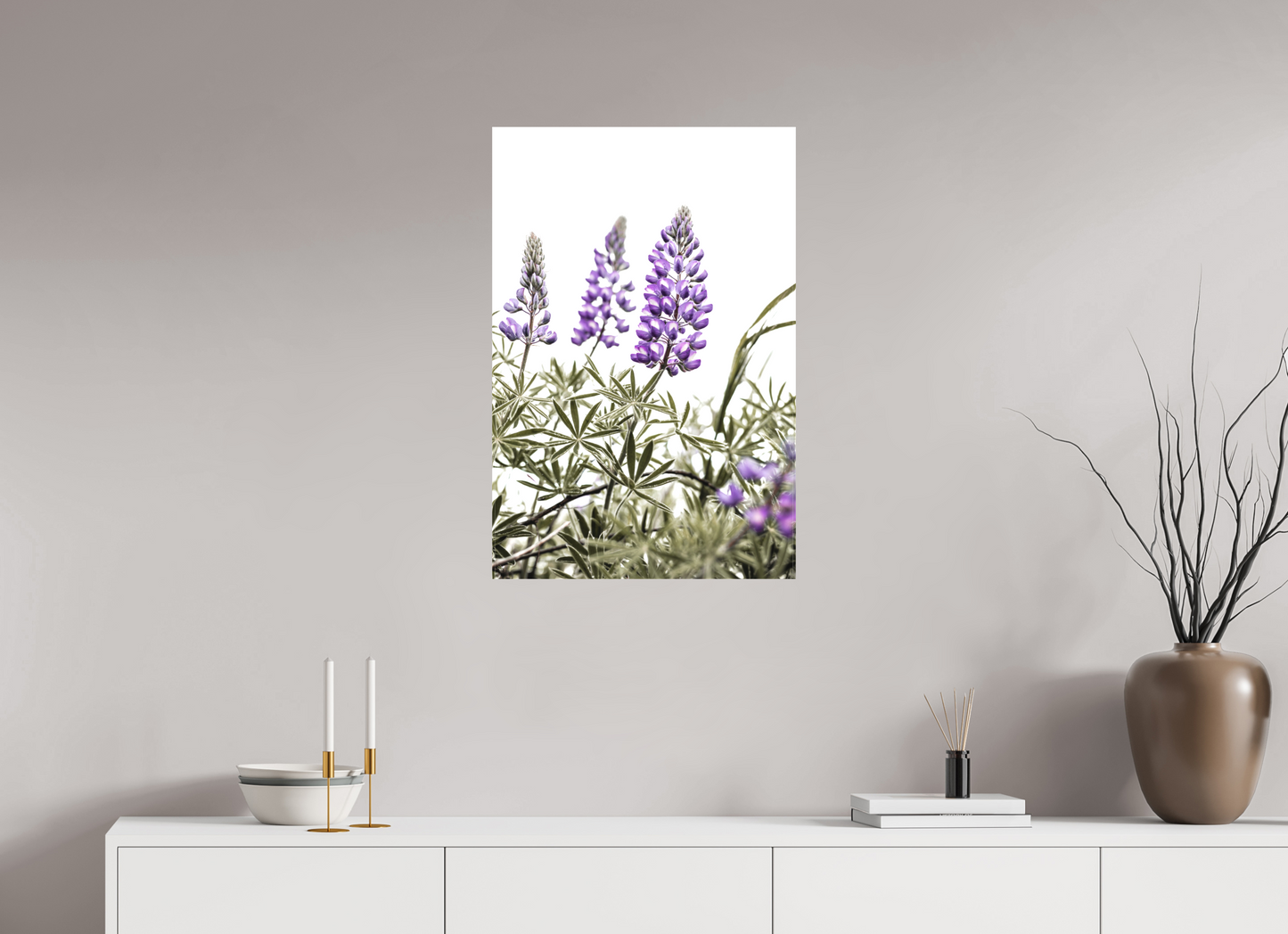 20 x 30″, Matte Canvas on Stretcher Frame Dance of Lupine Blooms
