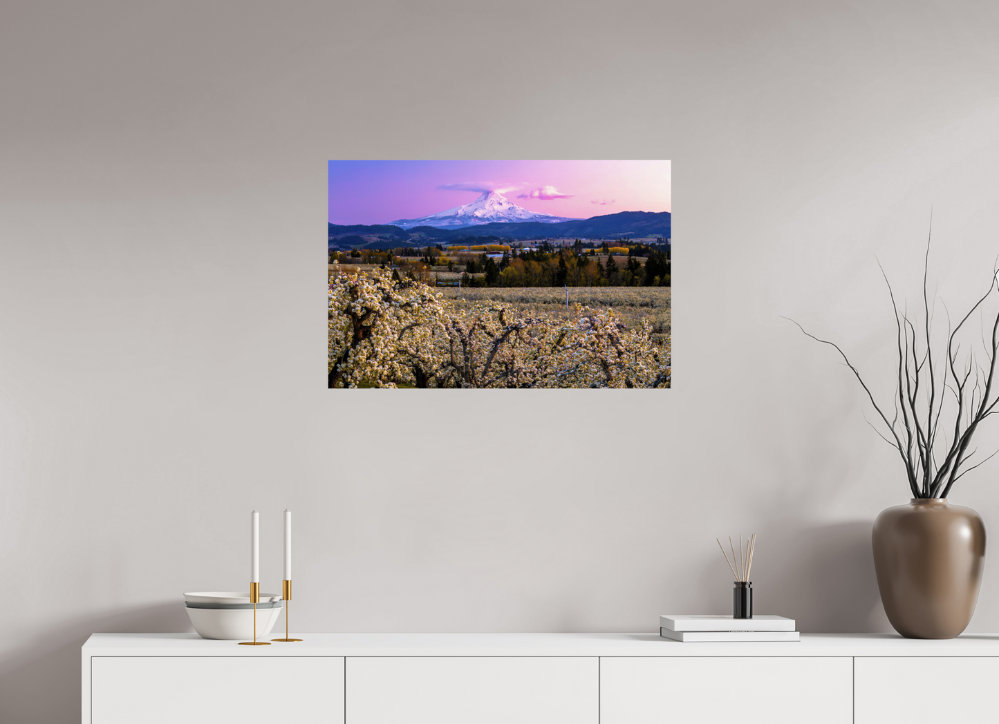 30 x 20″, Fine Art Print Pink Blossom Sunset